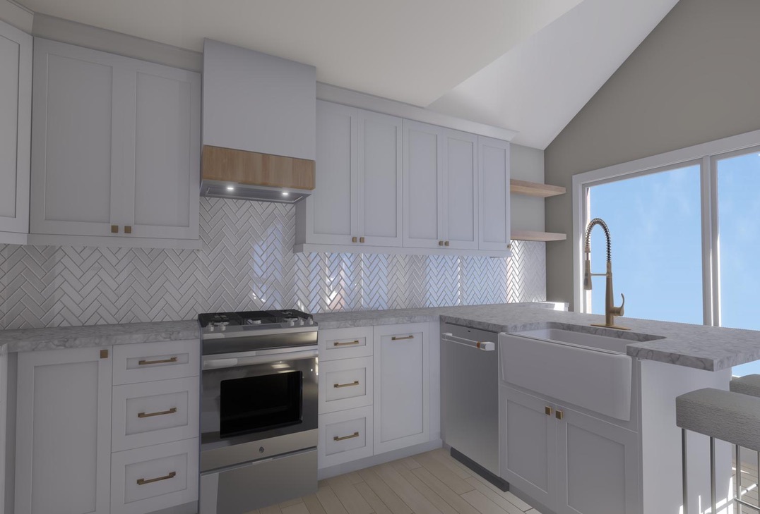 Realistic design rendering of the proposed Bailey kitchen
