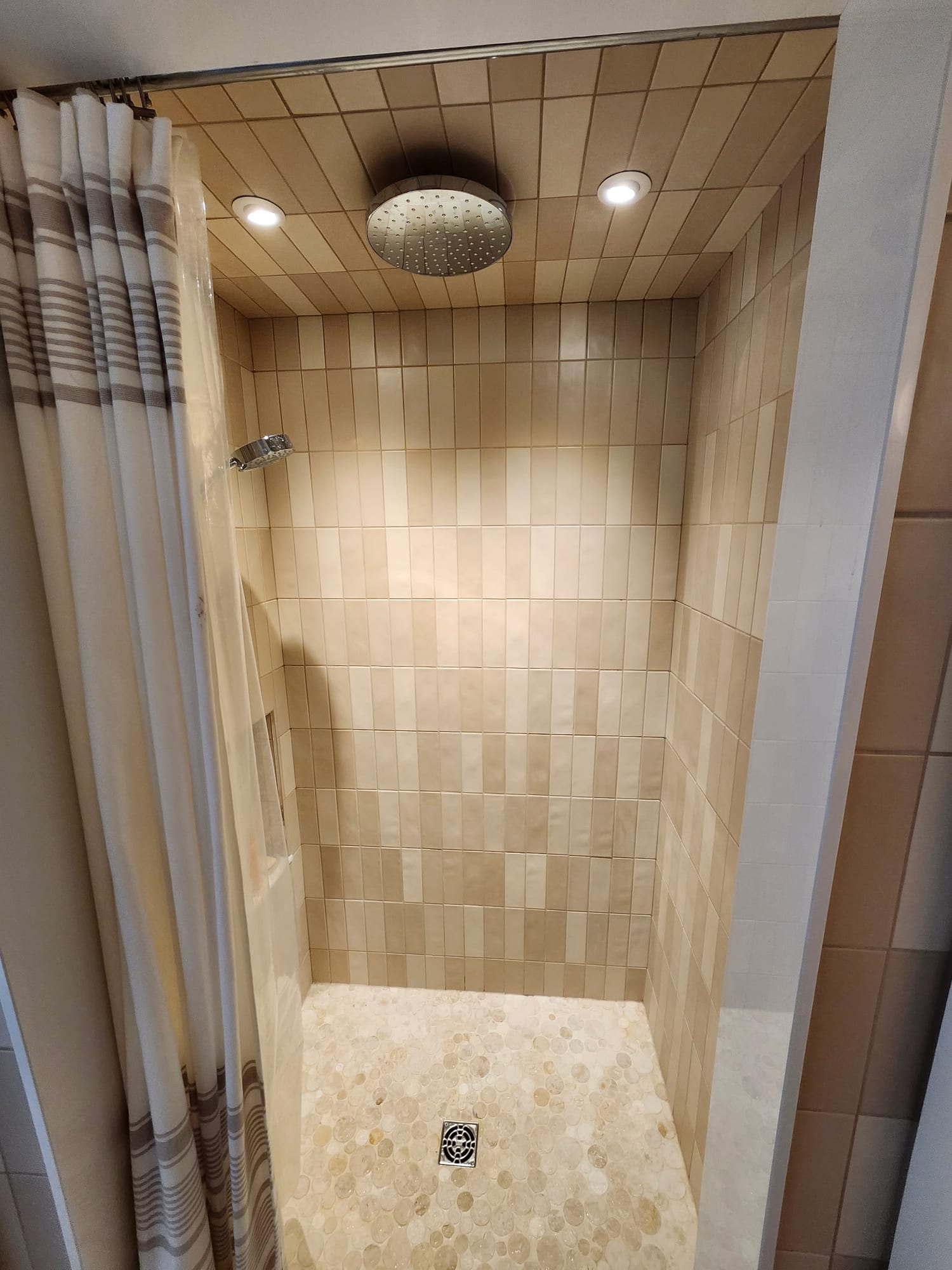 Completed George basement bathroom with stand-up shower