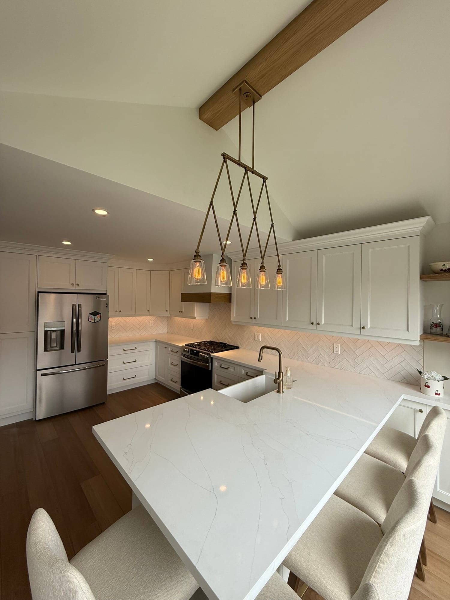 Completed Bailey kitchen from the same viewpoint as the rendering