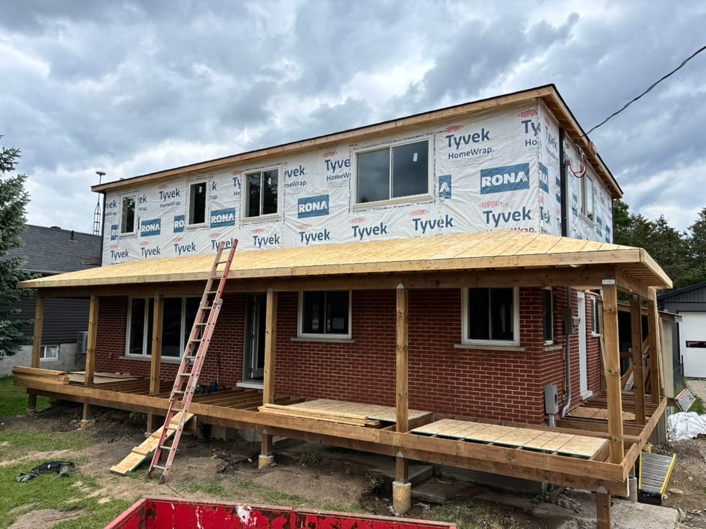 Wrapped second-storey structure on the MacDonald project